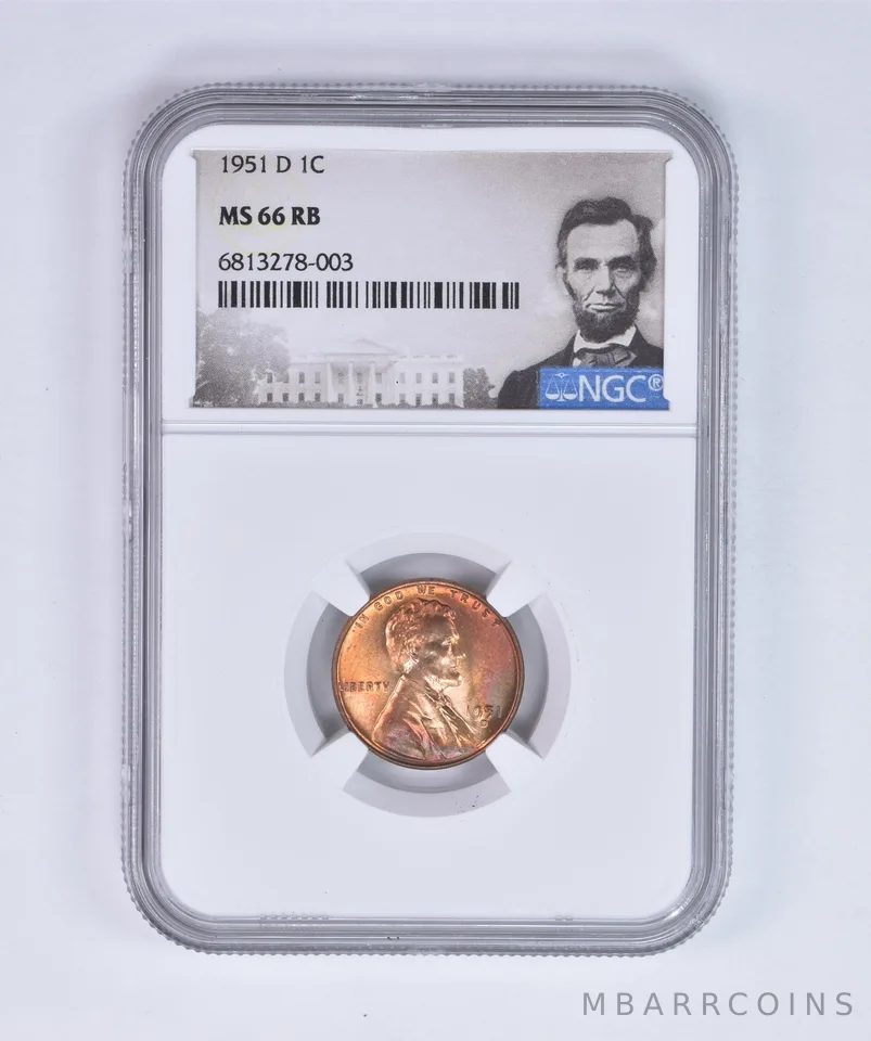1951-D Lincoln Wheat Cent MS66 RB NGC Beautiful Tone *8063