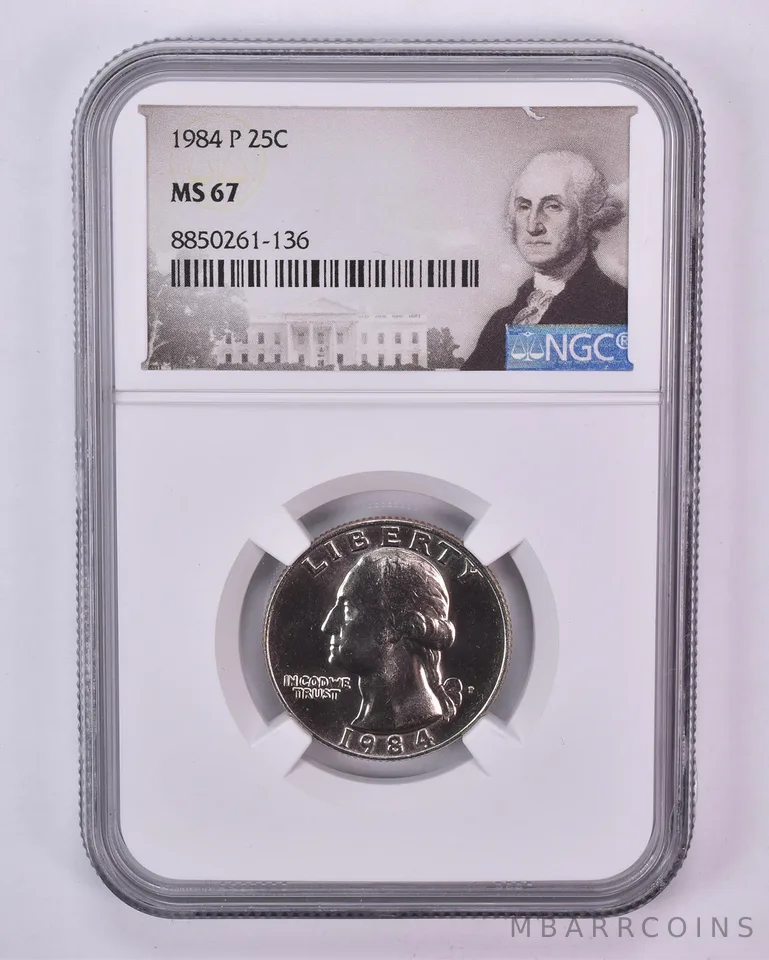1984-P Washington Quarter MS67 NGC Special Label