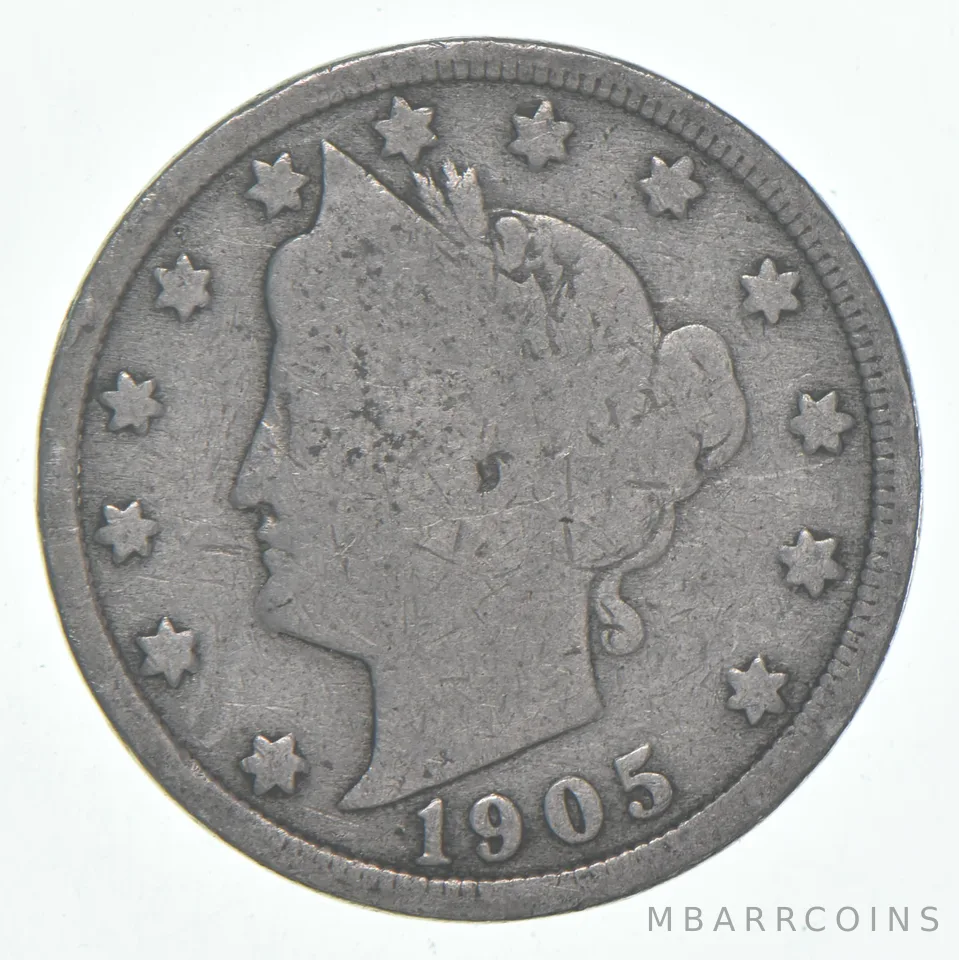 1905 Liberty V Nickel AC Average Circ