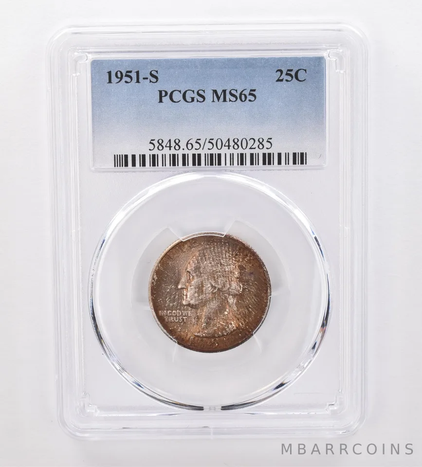 1951-S Washington Quarter MS65 PCGS Beautiful Tone a0030