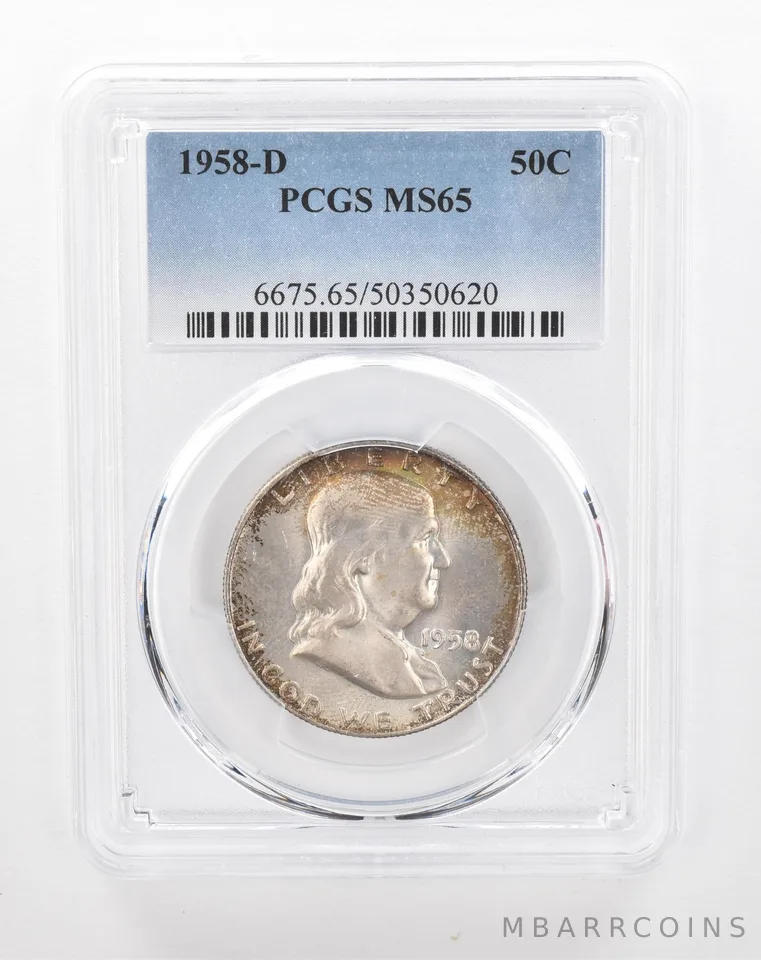 1958-D Franklin Half Dollar MS65 PCGS Beautiful Tone *2894