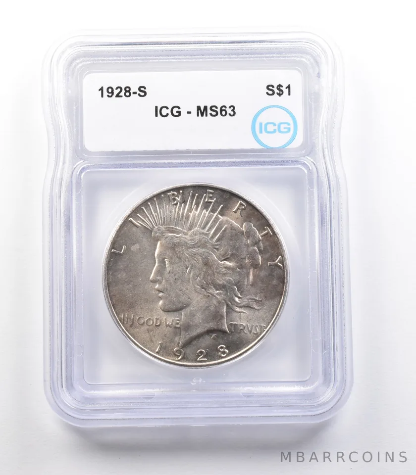 1928-S Peace Silver Dollar MS63 ICG a2368