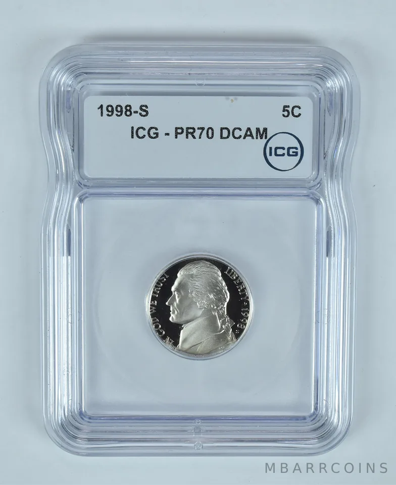 1998-S Jefferson Nickel PR70 DCAM ICG