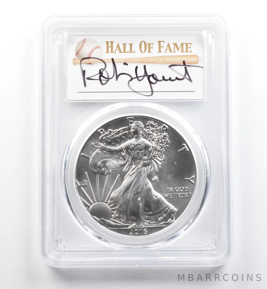 2016 (S) American Silver Eagle Robin Yount MS70 PCGS *9913
