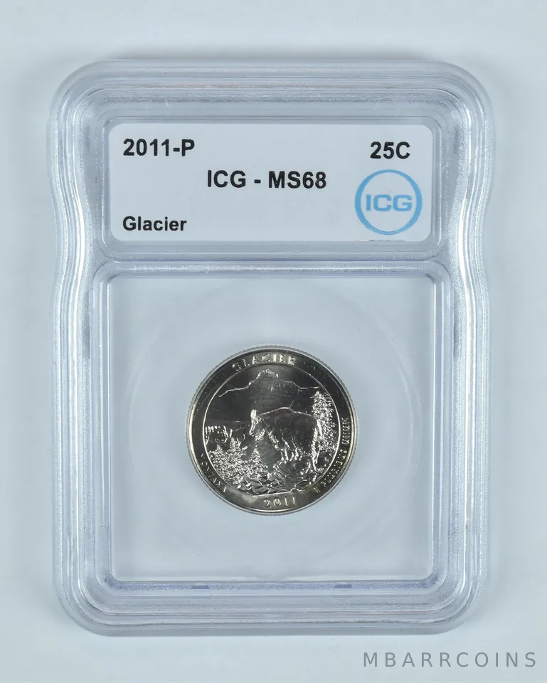 2011-P Washington Quarter ATB Glacier MS68 ICG