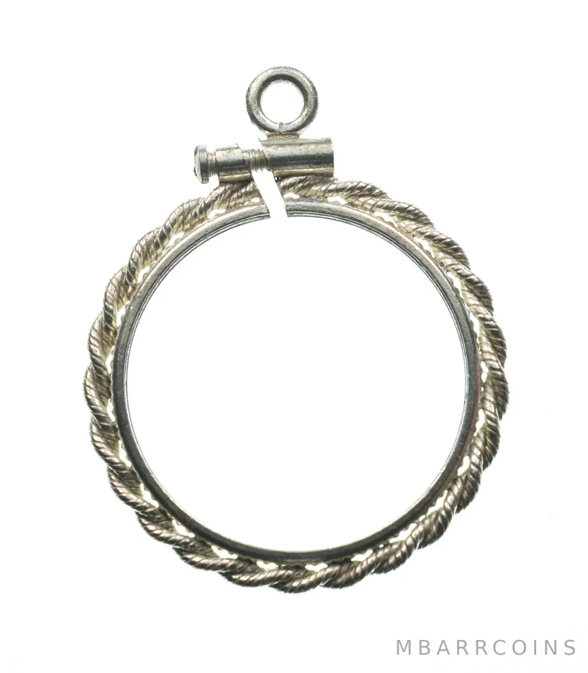 Sterling Silver 18 MM Coin Bezel Pendant Frame Edge *2371
