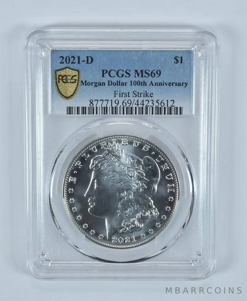 2021-D Morgan Silver Dollar First Strike MS69 PCGS Blue Label