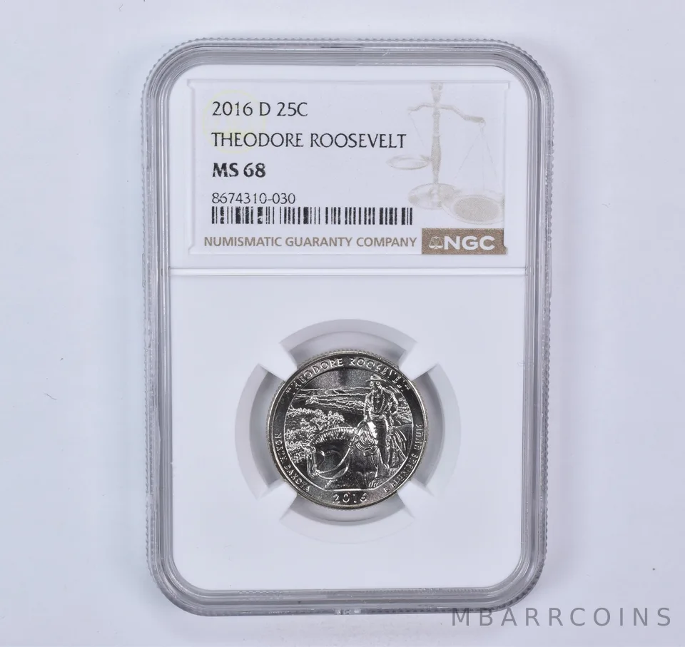 2016-D Washington Quarter ATB Theodore Roosevelt MS68 NGC