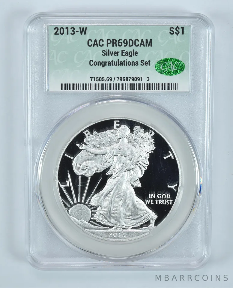 2013-W American Silver Eagle Congratulations Set PR69 DCAM CAC CACg