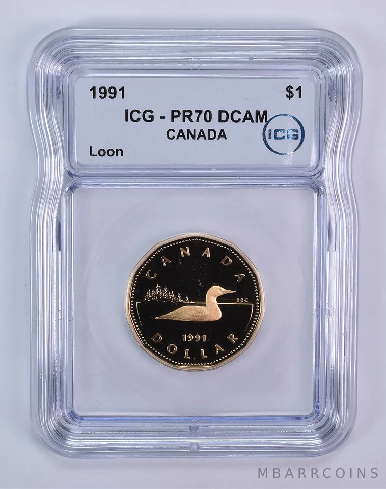 1991 Canada 1 Dollar Loon PR70 DCAM ICG