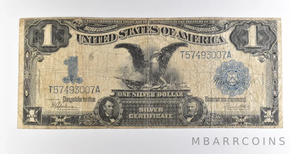 1899 $1 Silver Certificate Black Eagle Blue Seal Large Note *4497