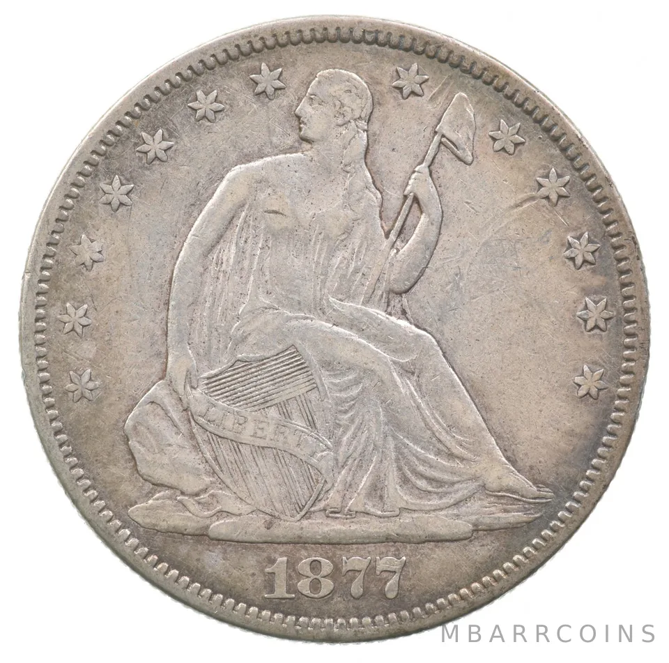 1877 Seated Liberty Half Dollar a8916
