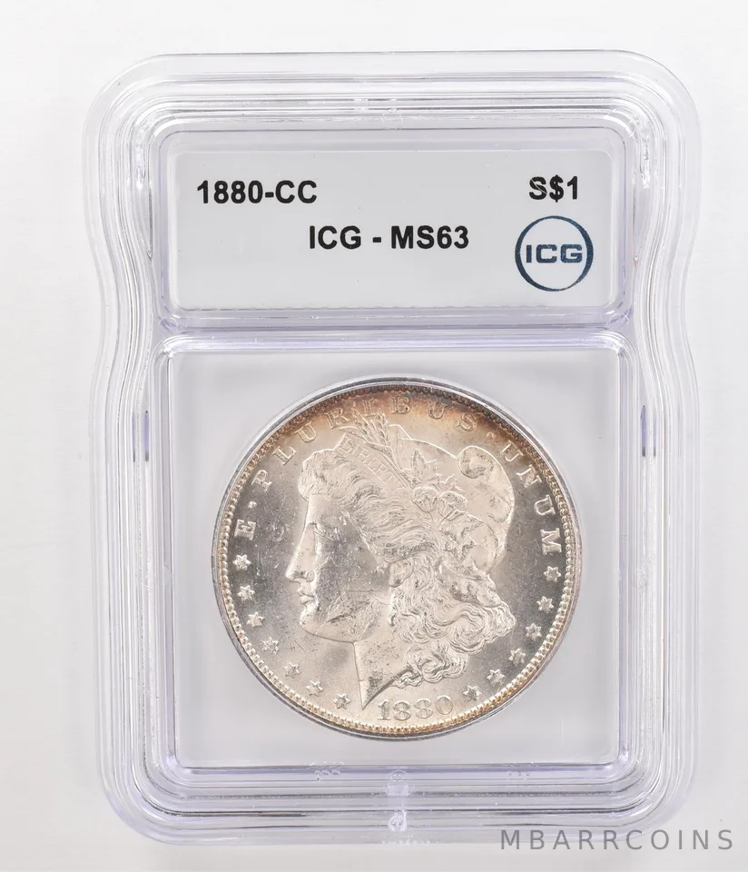 1880-CC Morgan Silver Dollar MS63 ICG Peripheral Tone *4766