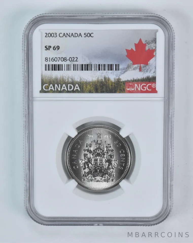 2003 Canada 50 Cent Coat Of Arms SP69 NGC Canada Label