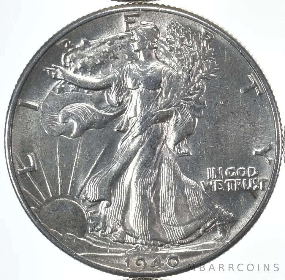 BU 1940 (P) Walking Liberty Half Dollar Uncirculated 90% Silver