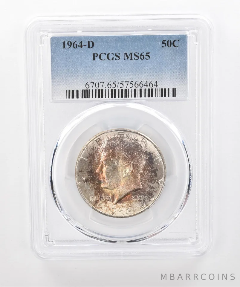 1964-D Kennedy Half Dollar MS65 PCGS Beautiful Tone *1350