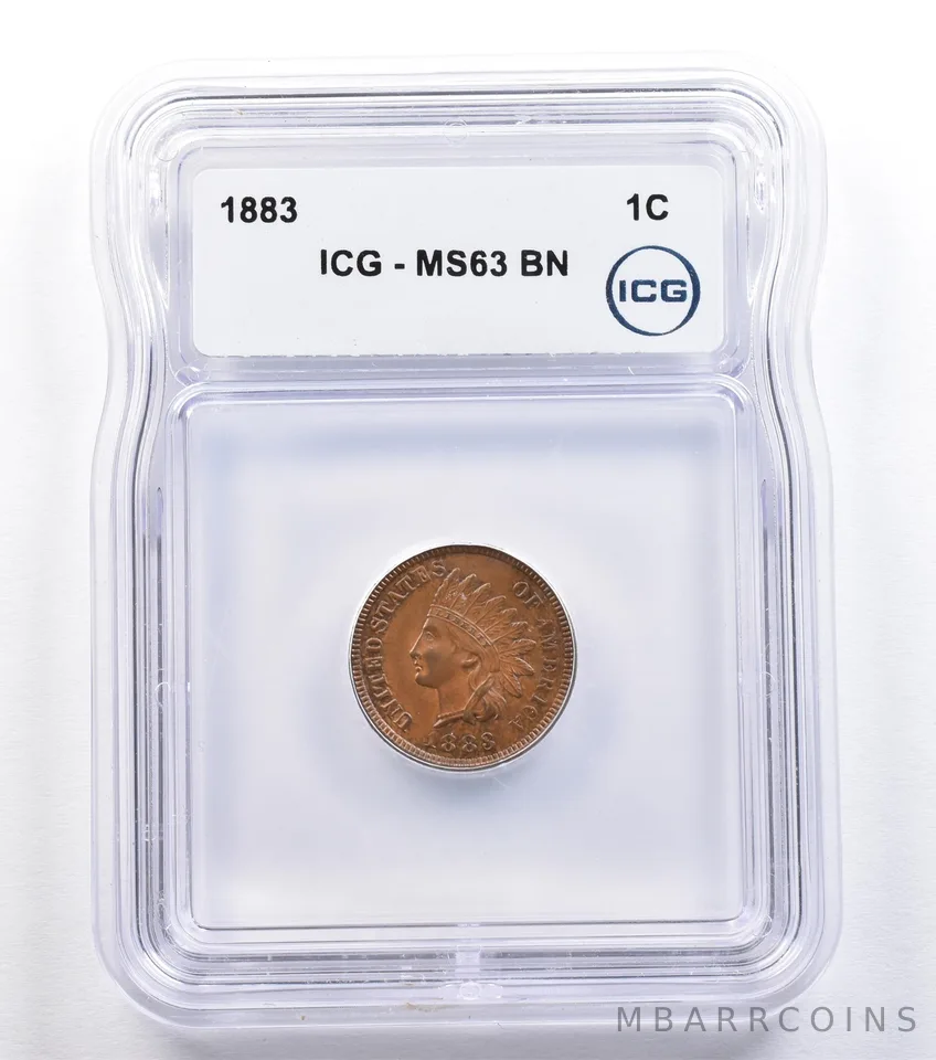1883 Indian Head Cent MS63 BN ICG *2211