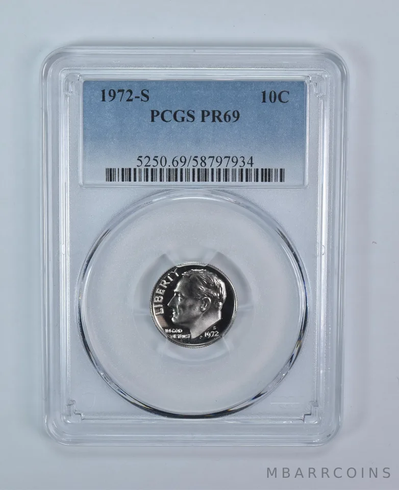 1972-S Roosevelt Dime PR69 PCGS Blue Label