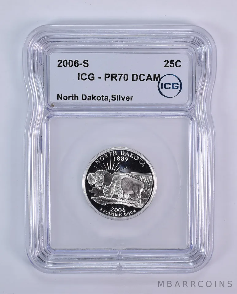 2006-S Washington State Quarter North Dakota Silver PR70 DCAM ICG