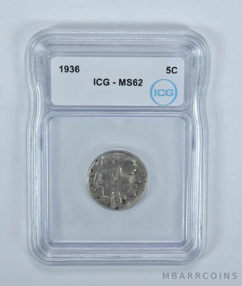 1936 Indian Head Buffalo Nickel MS62 ICG