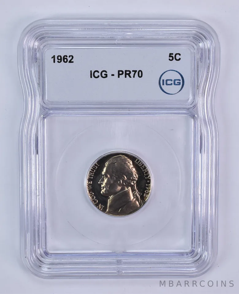 1962 Jefferson Nickel PR70 ICG