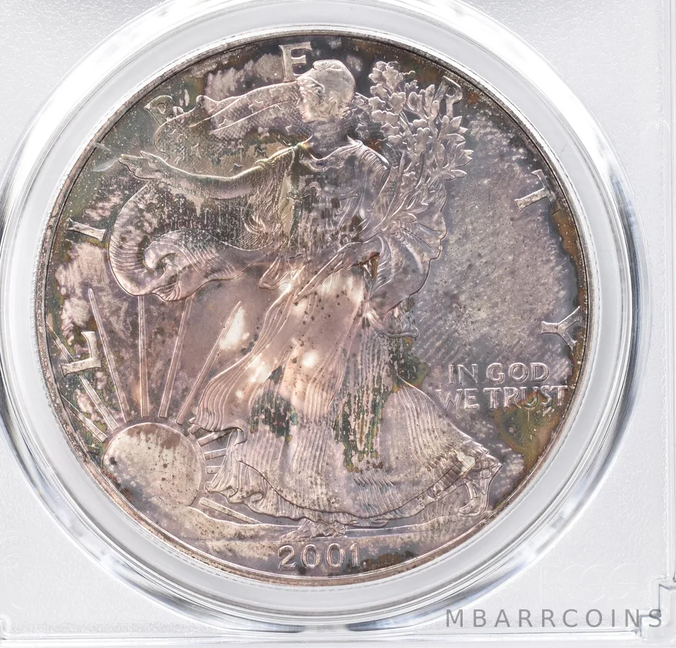 2001 American Silver Eagle MS68 PCGS Beautiful Tone *1205