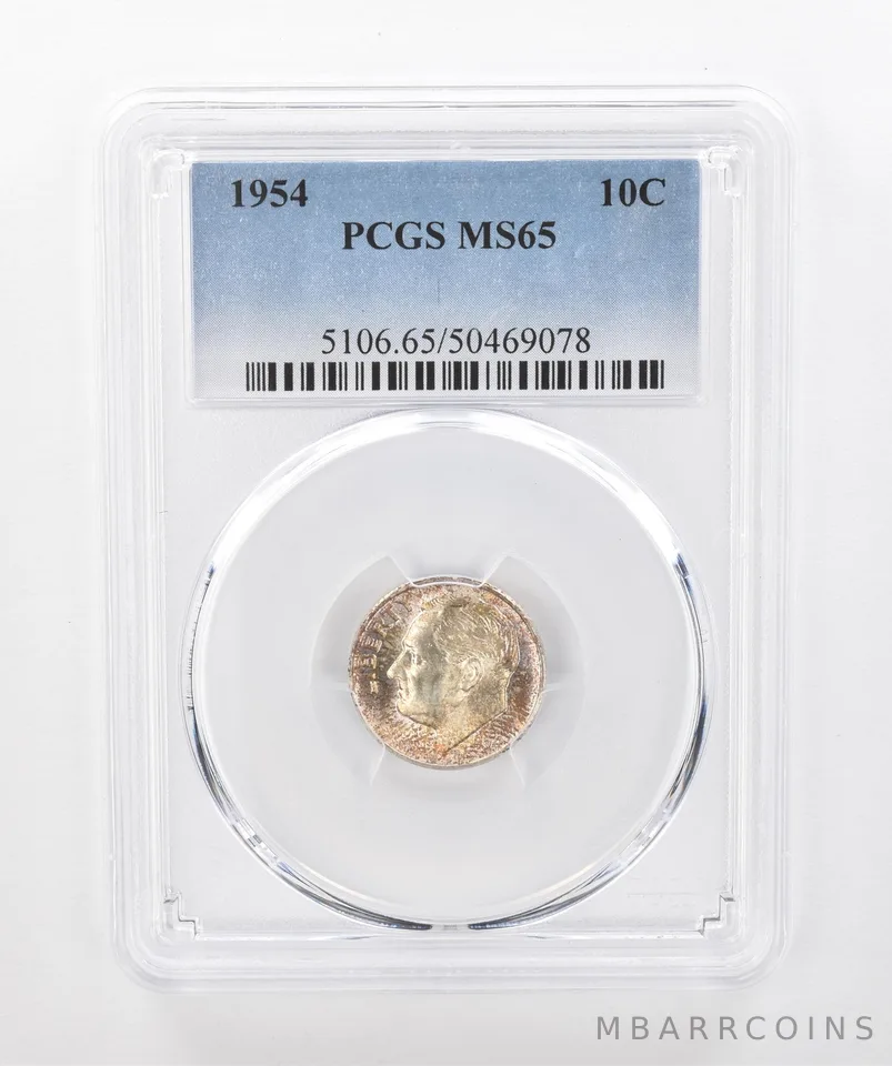 1954 Roosevelt Dime MS65 PCGS Beautiful Tone *1429