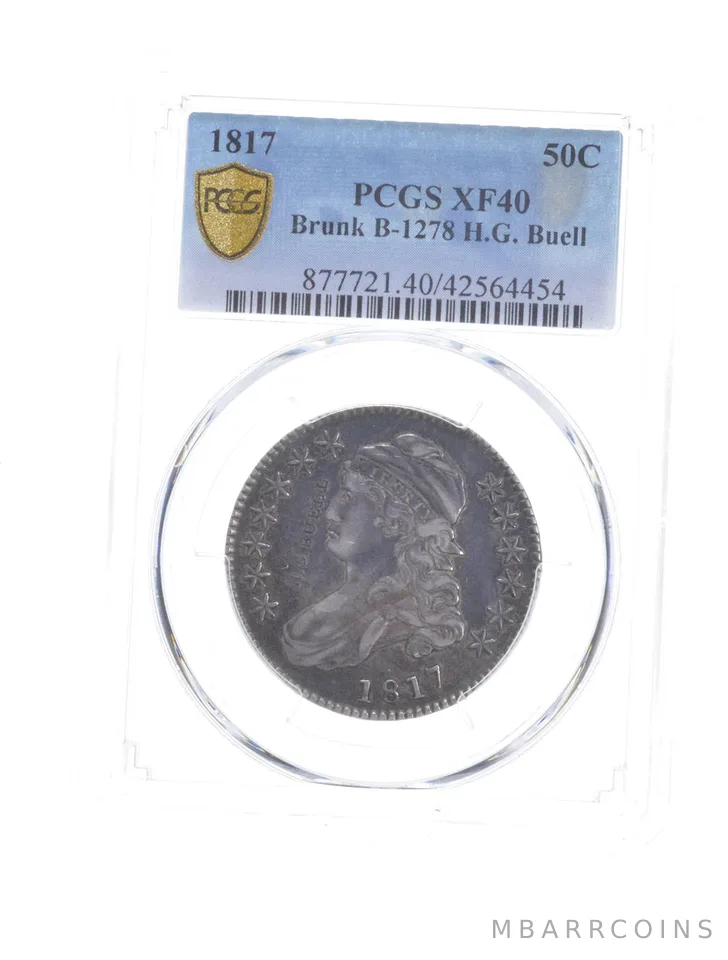 XF40 1817 Capped Bust Half Dollar - Brunk B-1278 H.G. Buell - Graded PCGS a6698