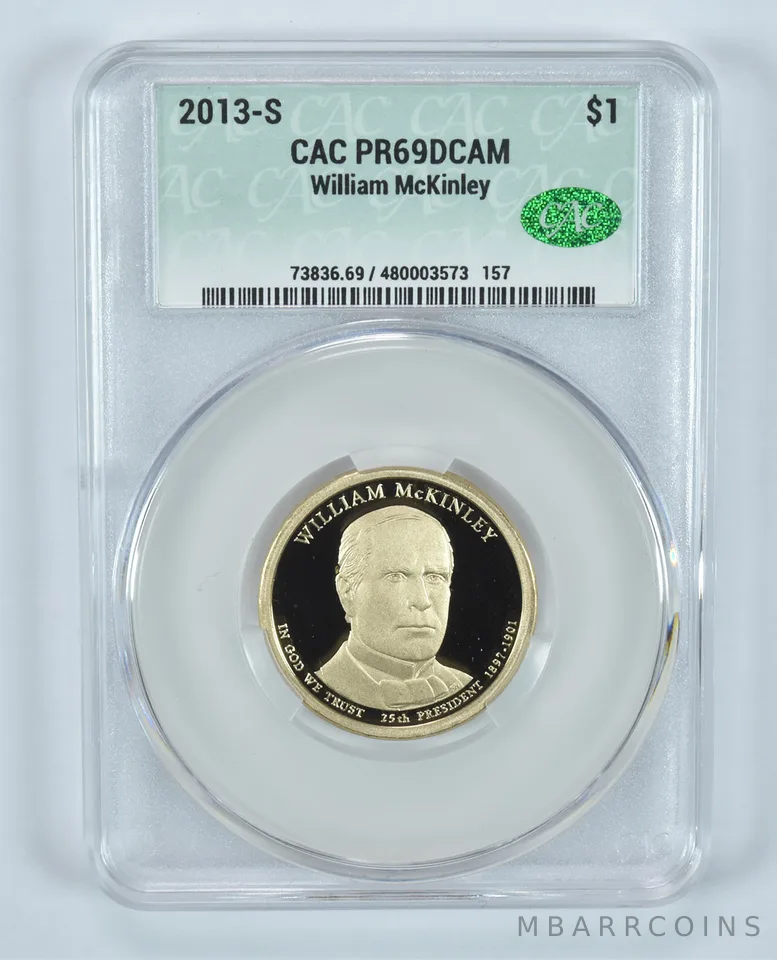 2013-S Presidential $1 William McKinley PR69 DCAM CAC CACg