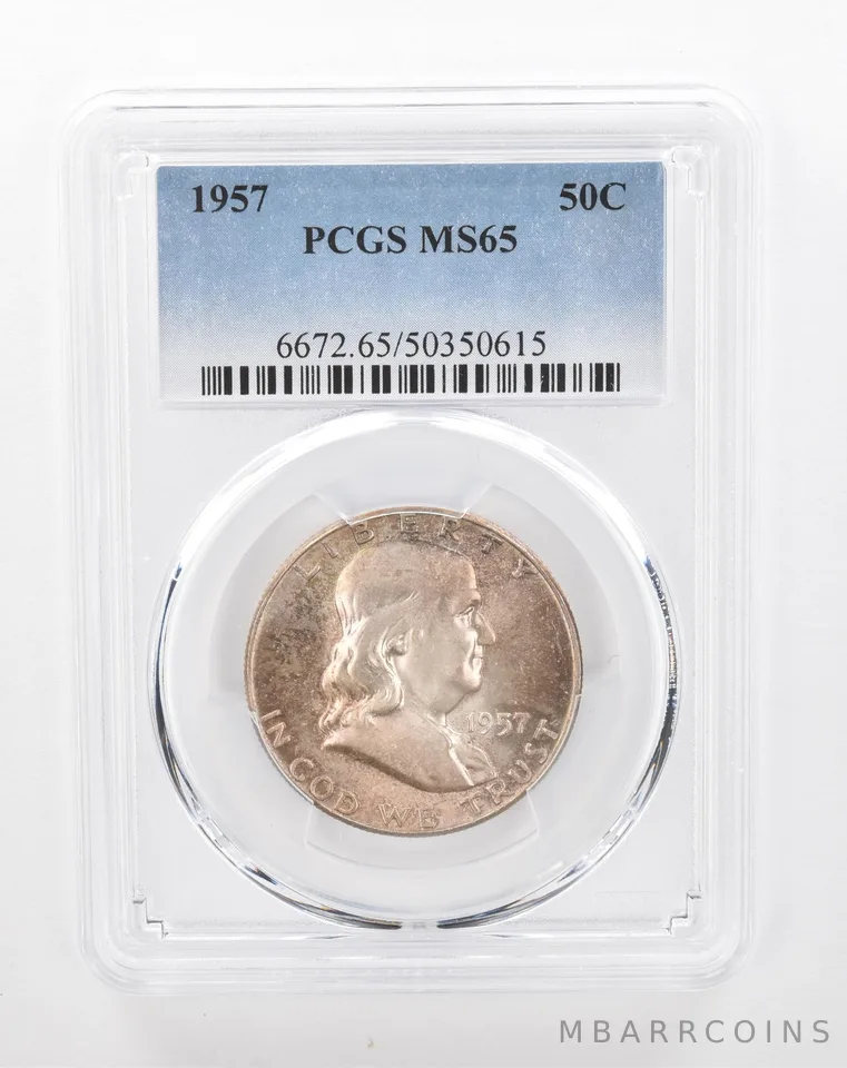 1957 Franklin Half Dollar MS65 PCGS Beautiful Tone *2892