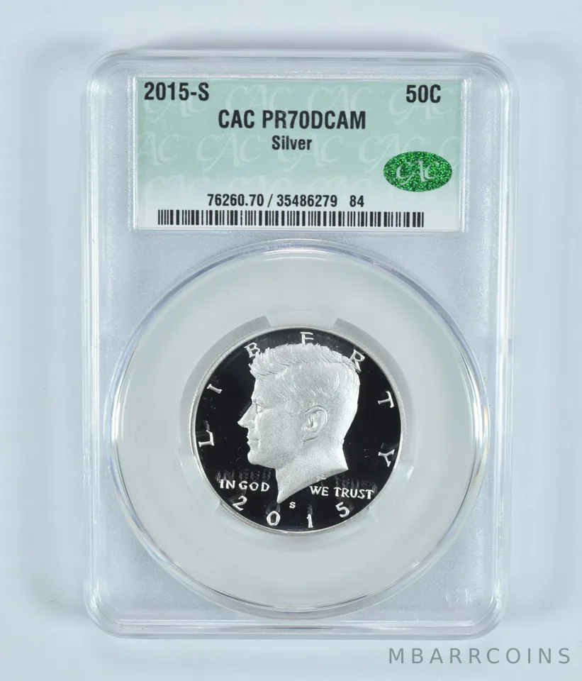 2015-S Kennedy Half Dollar Silver PR70 DCAM CAC CACg