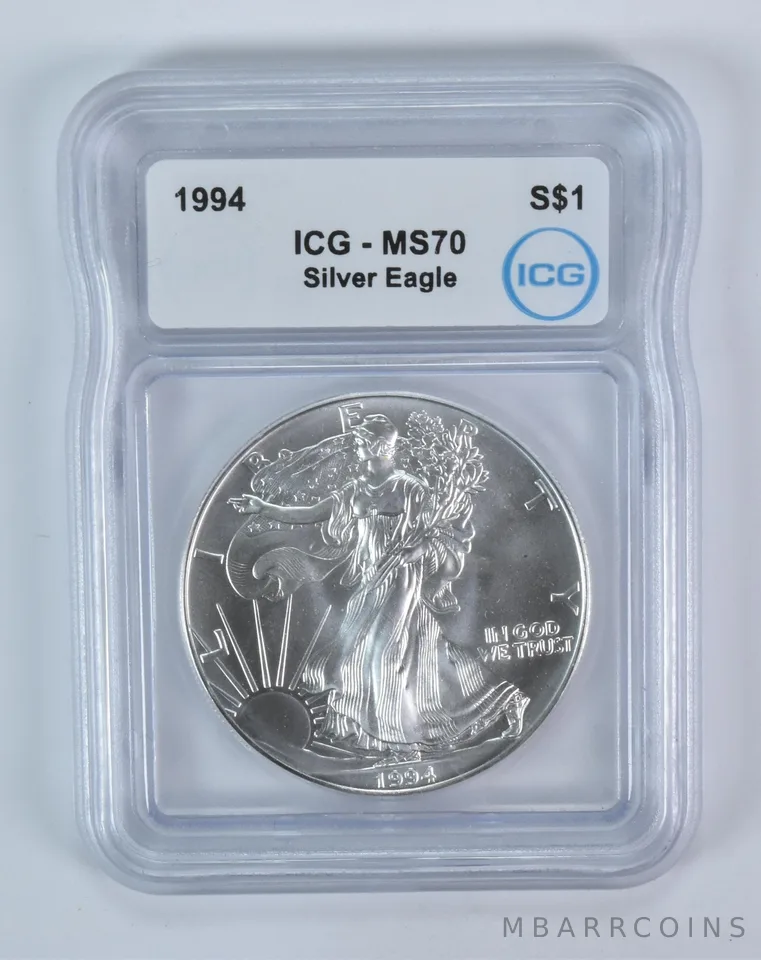1994 American Silver Eagle MS70 ICG