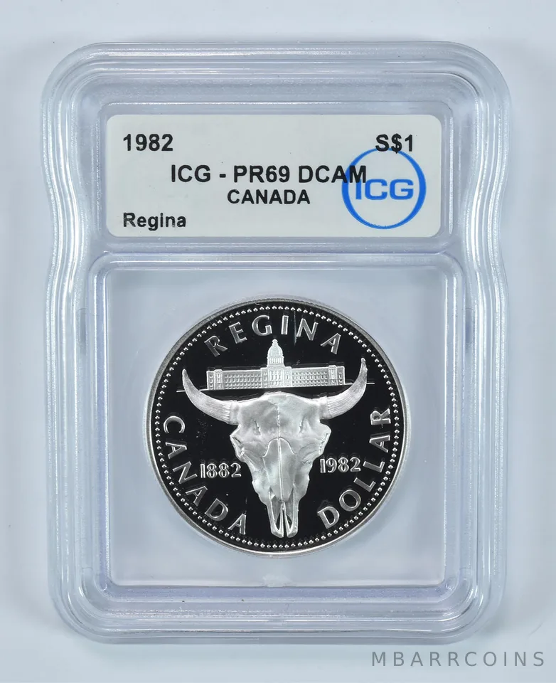 1982 Canada Silver Dollar Regina PR69 DCAM ICG