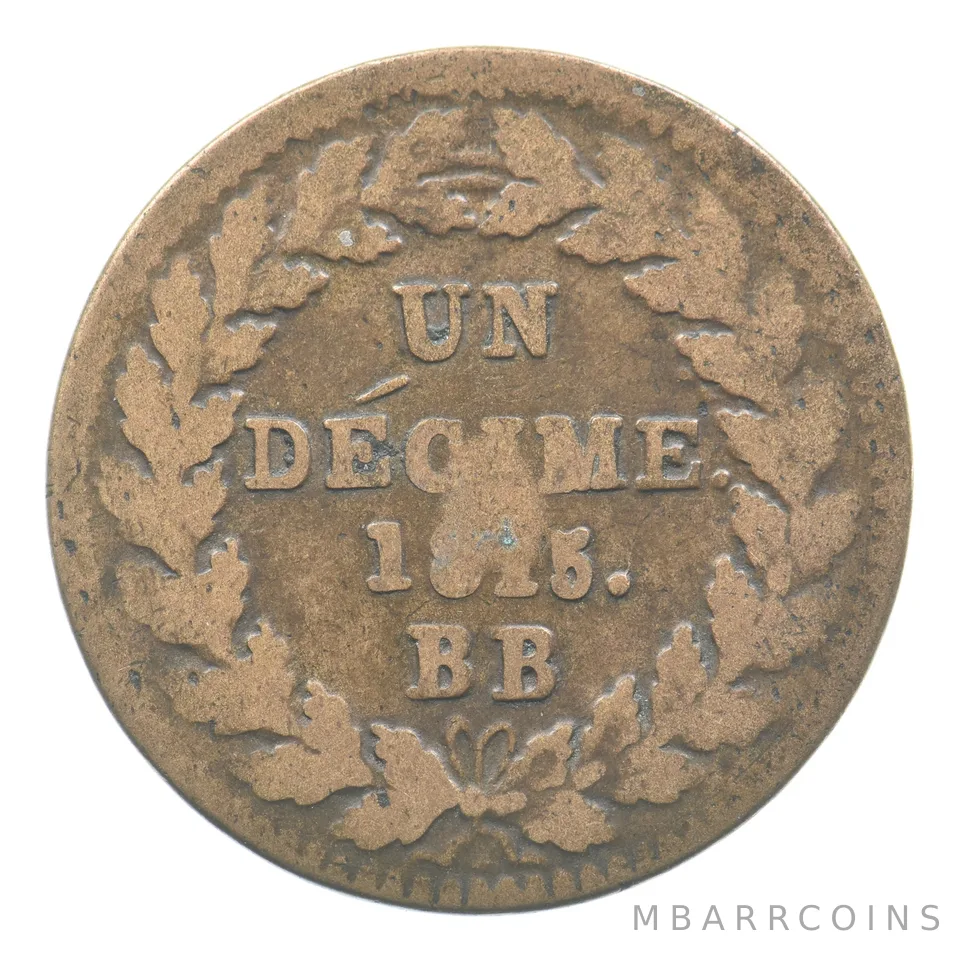 1815 BB France 1 Decime Louis XVIII *6533