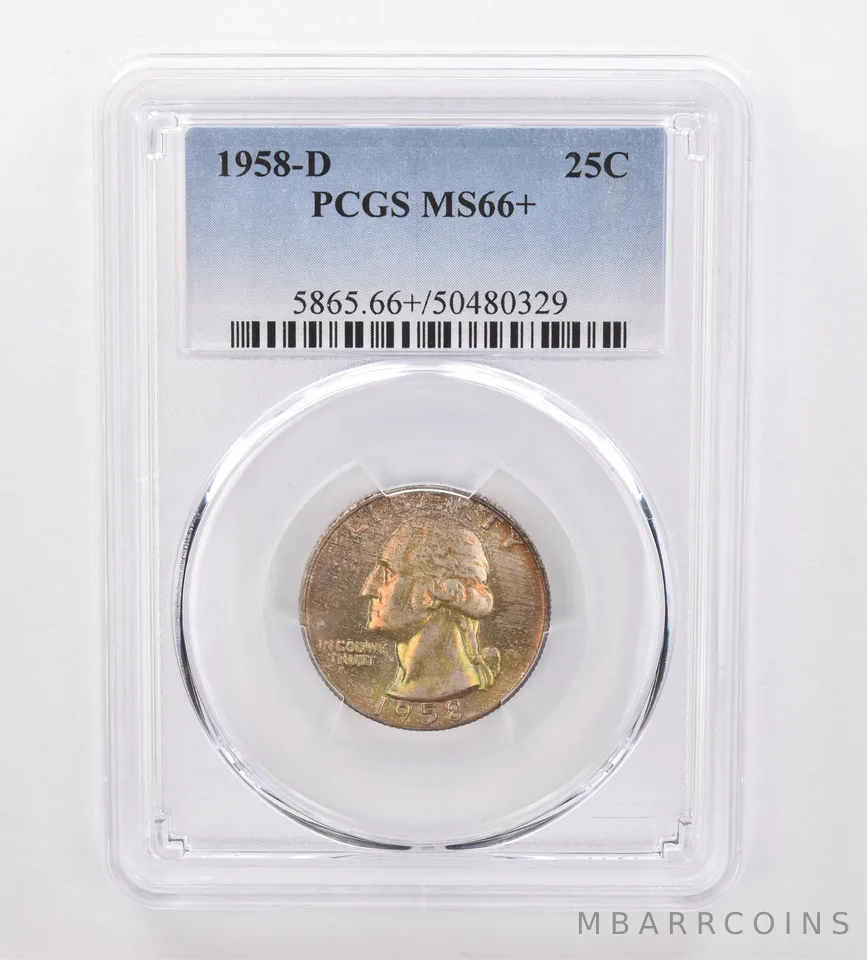 1958-D Washington Quarter MS66+ PCGS Beautiful Tone *9972