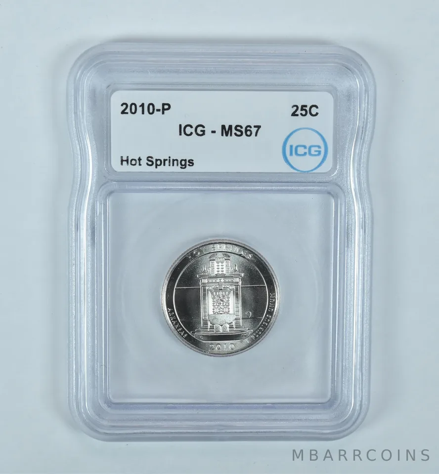 2010-P Washington Quarter ATB Hot Springs MS67 ICG