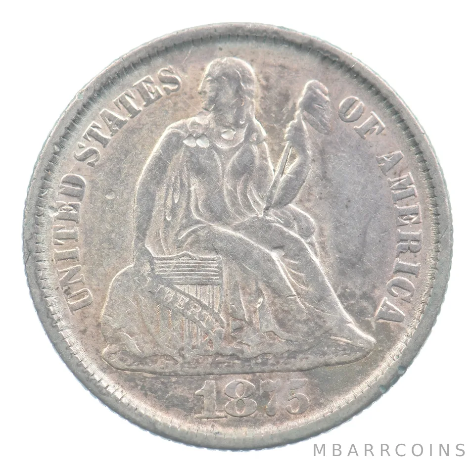1875-CC Seated Liberty Dime *9999