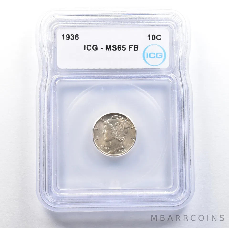 1936 Mercury Dime MS65 FB ICG *7621