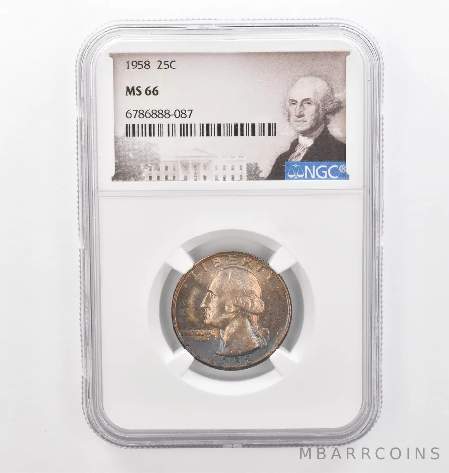 1958 Washington Quarter MS66 NGC Beautiful Tone *2280