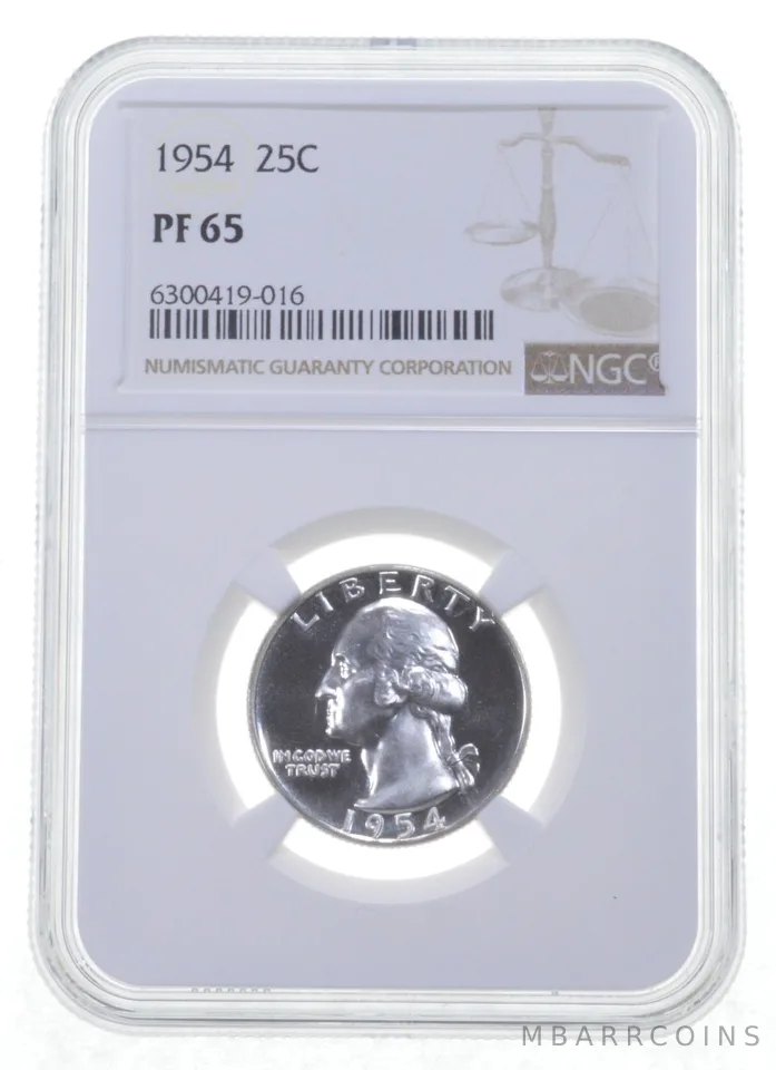 1954 Washington Quarter PF65 NGC PR Proof