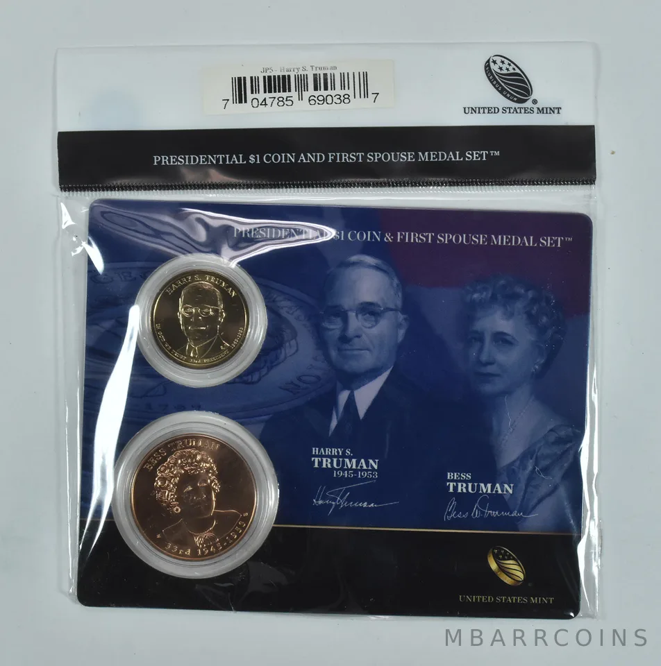 2015 Presidential $1 & First Spouse Medal Set - Harry S & Bess Truman