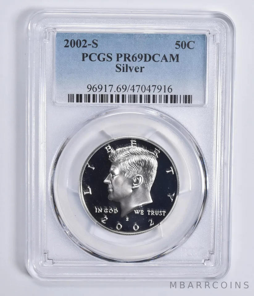 2002-S Kennedy Half Dollar Silver PR69 DCAM PCGS Blue Lbl