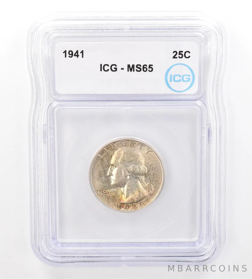 1941 Washington Quarter MS65 ICG Beautiful Tone *7388