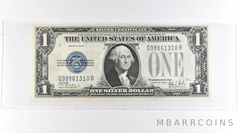 1928 B $1 Silver Certificate Blue Seal a7066