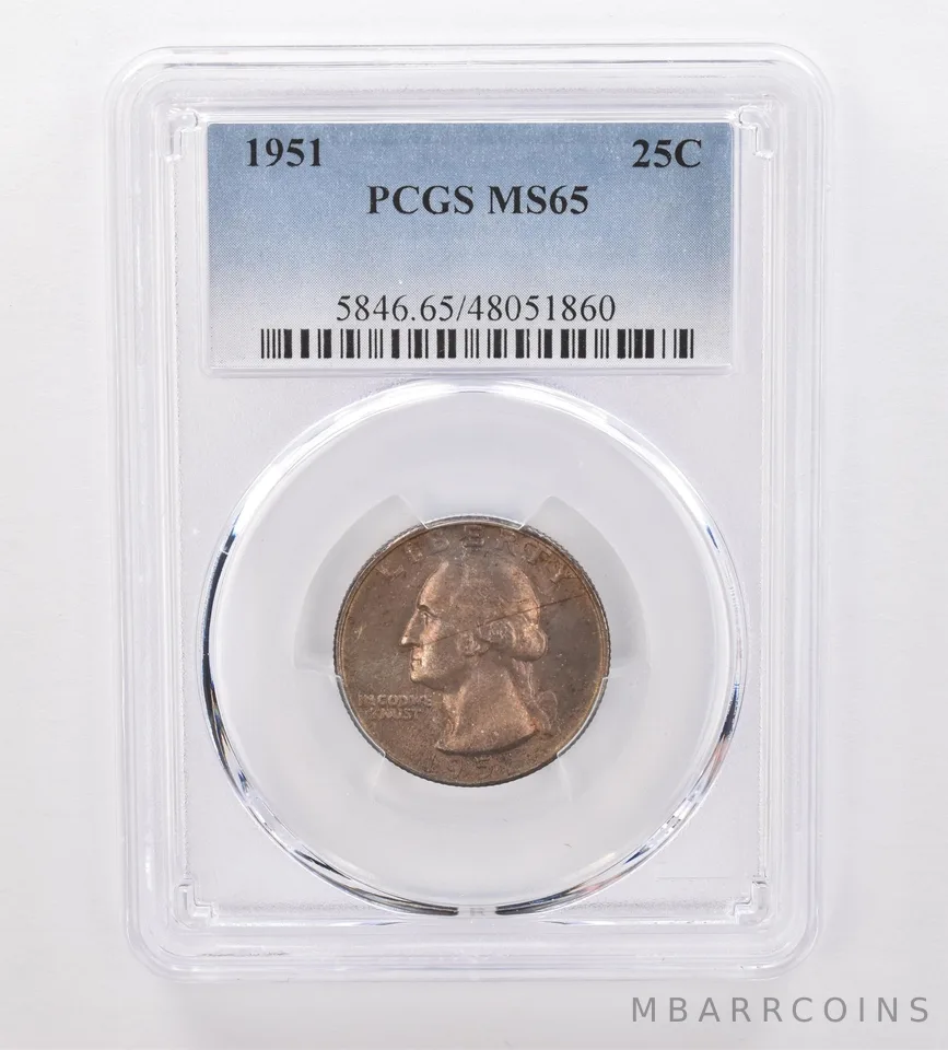 1951 Washington Quarter MS65 PCGS Beautiful Tone *0003