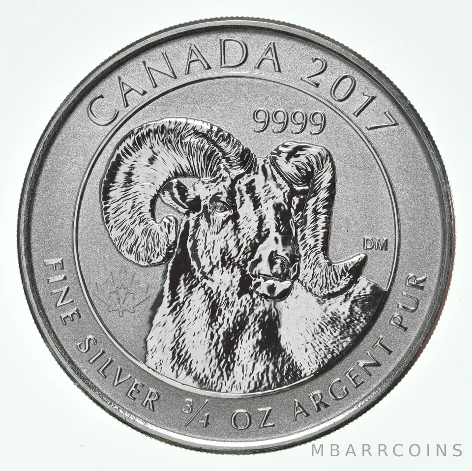 2017 Canada 2 Dollars Silver Big Horn Sheep 3/4 Oz Silver