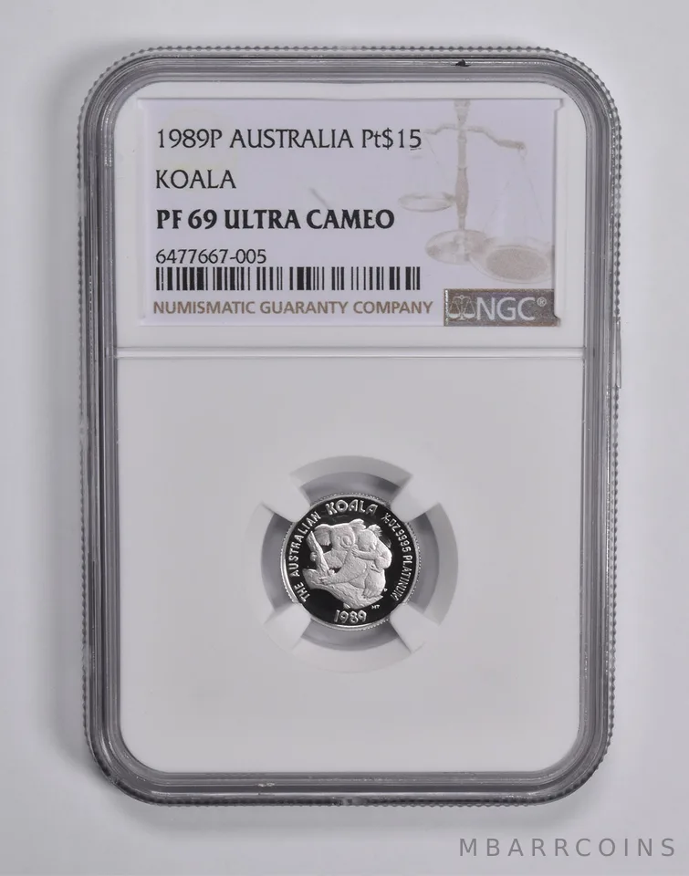 PF69 UCAM 1989 P Australia $15 Platinum Koala NGC *6564