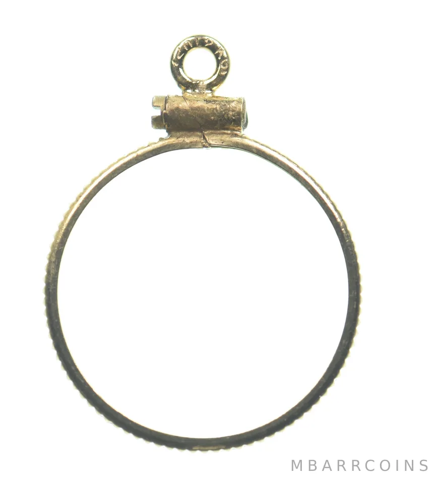 12k 0.6 Gram Gold Filled 15.5mm Coin Bezel Pendant Frame Edge *4932