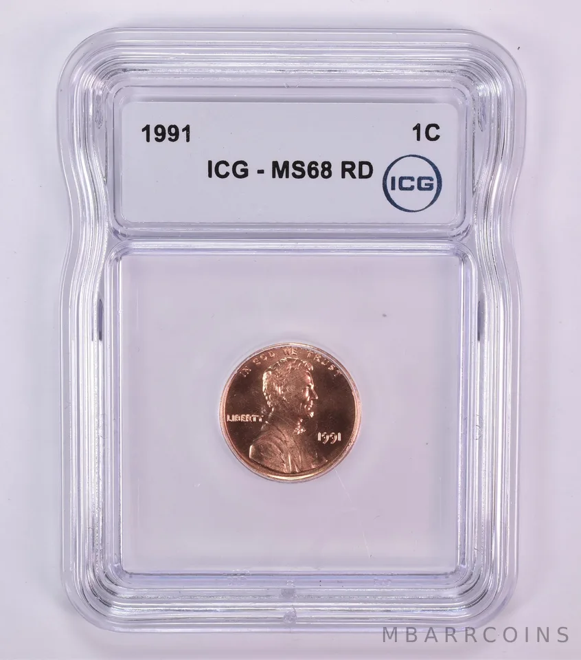 1991 Lincoln Memorial Cent MS68 RD ICG