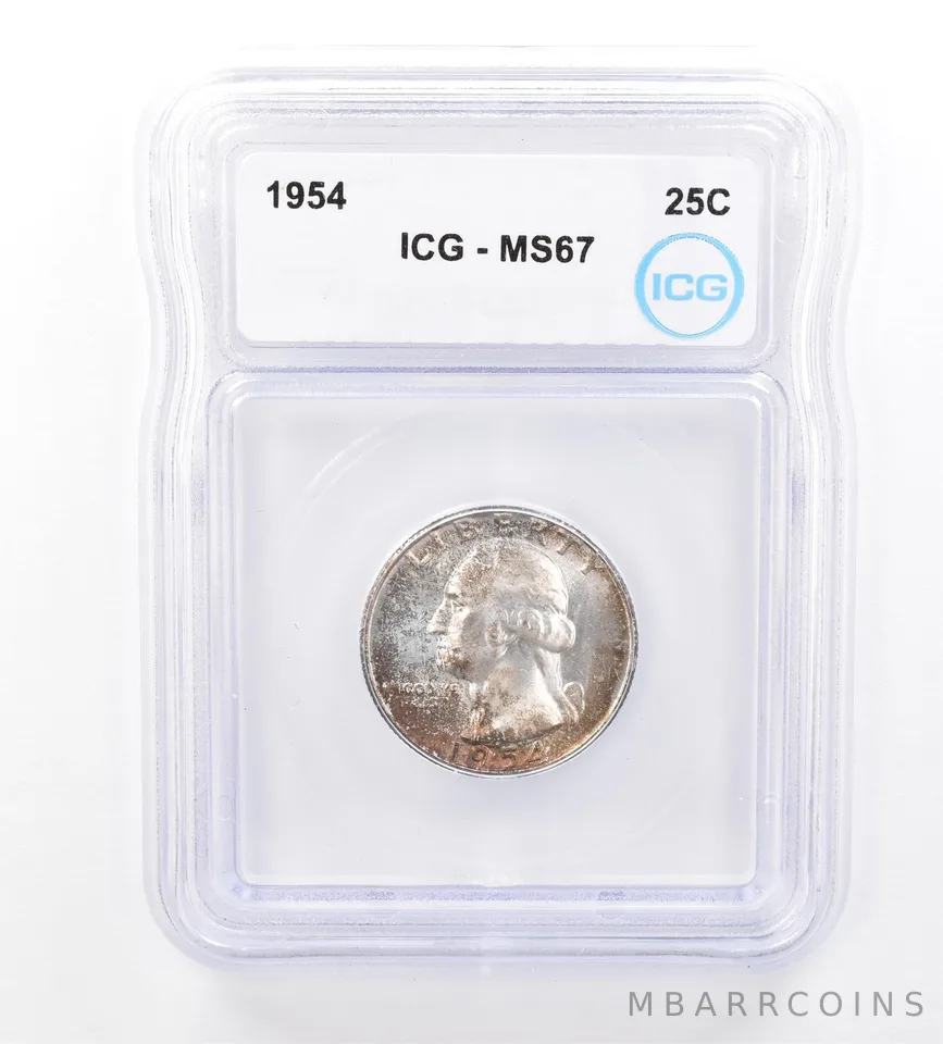 1954 Washington Quarter MS67 ICG Beautiful Tone *1733